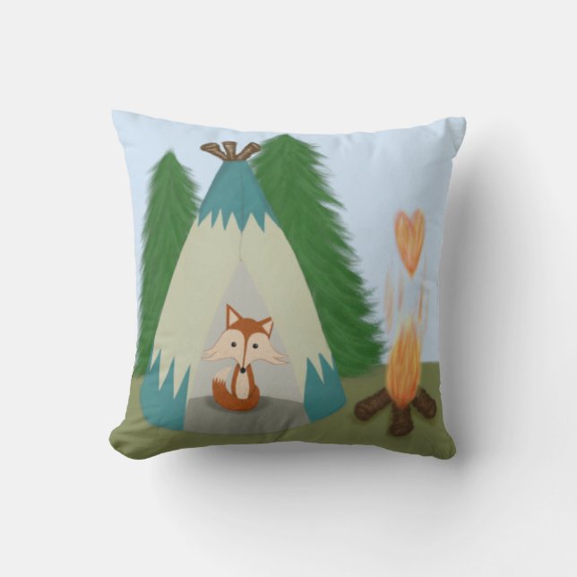 Cute Lone Fox Kussen (Voorkant)