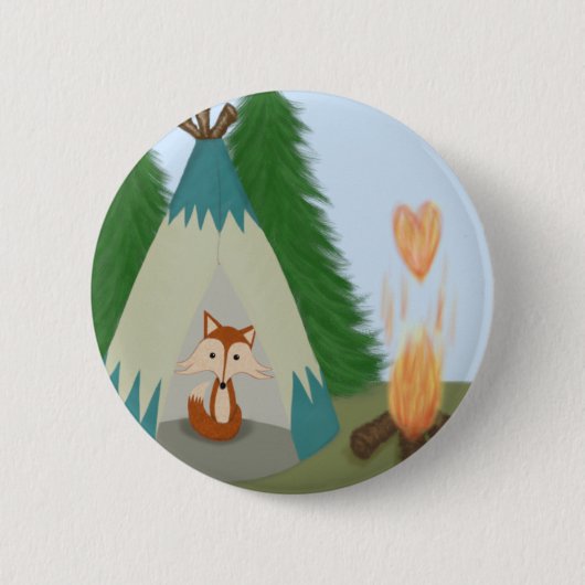 Cute Lone Fox Ronde Button 5,7 Cm (Voorkant)