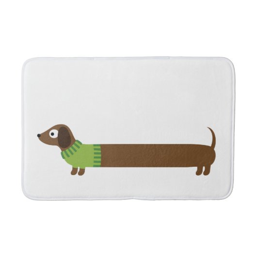 Cute Long Dachshund Illustratie Badmat (Voorkant)