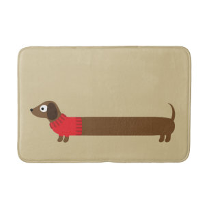 Cute Long Dachshund Illustratie Badmat