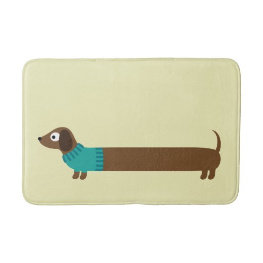 Cute Long Dachshund Illustratie Badmat (Voorkant)