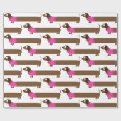 Cute Long Dachshund Illustratie Cadeaupapier (Vlak)