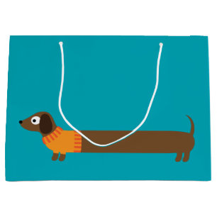 Cute Long Dachshund Illustratie Groot Cadeauzakje