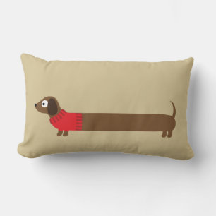 Cute Long Dachshund Illustratie Kussen