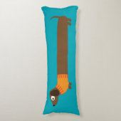 Cute Long Dachshund Illustratie Lichaamskussen (Voorkant Verticaal)