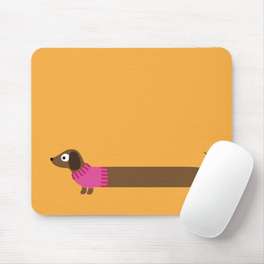 Cute Long Dachshund Illustratie Muismat (Met muis)