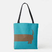 Cute Long Dachshund Illustratie Tote Bag (Achterkant)