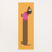 Cute Long Dachshund Illustratie Yogamat (Achterkant)