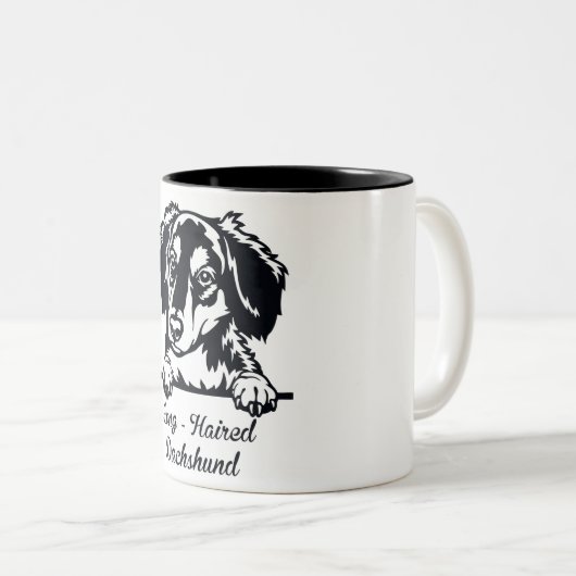 Cute Long Hazard Dachshund Two-Tone Coffee Mok (Voorkant rechts)
