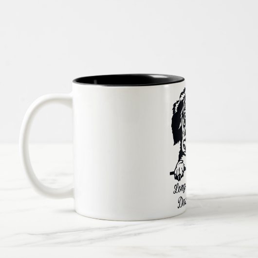 Cute Long Hazard Dachshund Two-Tone Coffee Mok (Links)