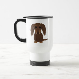 Cute Longhaire Chocolate Brown Dachshund Reisbeker