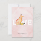 Cute Love and Fox Kids Valentines Cartes (Devant)
