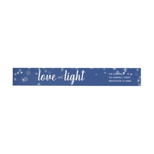 Cute Love and Light Stars Hanukkah Address Label (Individueel)