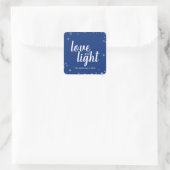 Cute Love and Light Stars Hanukkah Snowy Holiday Vierkante Sticker (Tas)