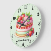 Cute love baking customizable grote klok (Hoek)