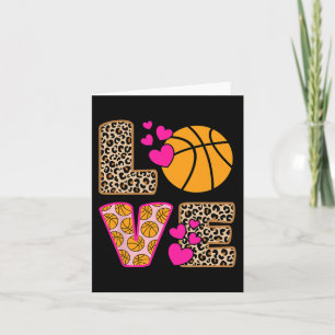 Cute Love Basketball Leopard Print Women Girls Bas Kaart