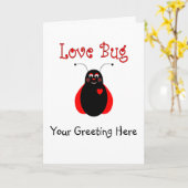 Cute Love Bug Ladybug Greeting Card Kaart (Gele Bloem)