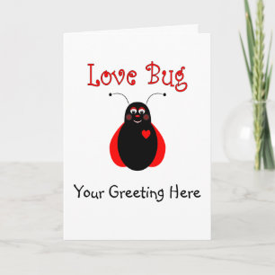 Cute Love Bug Ladybug Greeting Card Kaart