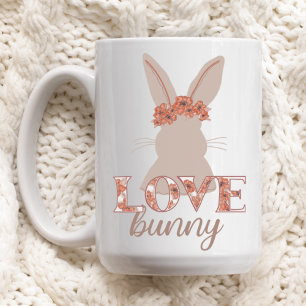 Cute Love bunny Floral Easter Tweekleurige Koffiemok
