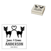 Cute Love Cats with Heart Personalized Weddenschap Rubberstempel (Gestempeld)