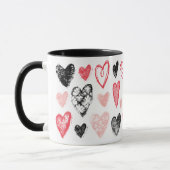Cute Love Coeur Motif Mug (Gauche)