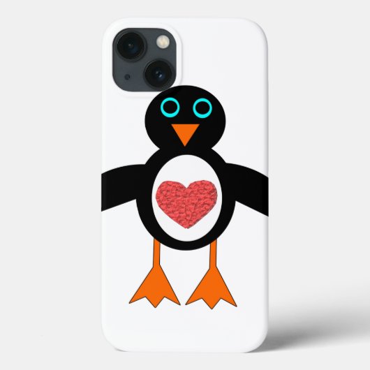 Cute Love Coeur Penguin coque ipad (Verso)