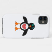 Cute Love Coeur Penguin coque iphone (Dos (Horizontal))