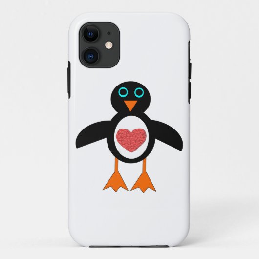 Cute Love Coeur Penguin coque iphone (Dos)