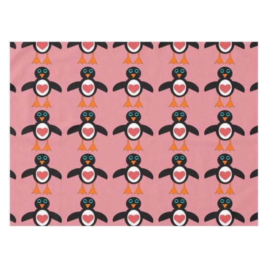 Cute Love Coeur Pingouin Nappe (Devant (Horizontal))