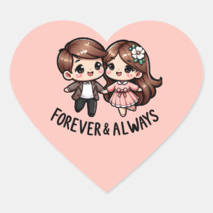 Cute Love Couple Hart Sticker