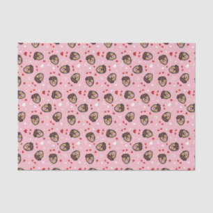 Cute Love Dog Pink Red Tissuepapier