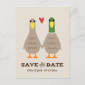 Cute Love Ducks Wedding Save the Date Faire-part (Devant)