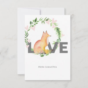 Cute Love en Fox Kinder Classroom Valentijn Card