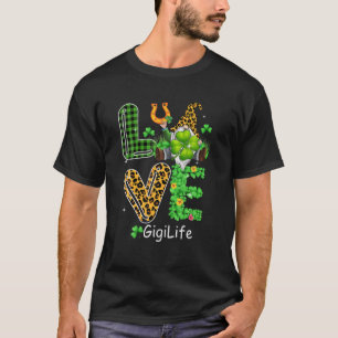 Cute Love Gigi Life Pset Leopard Gnome St. Patric T-shirt