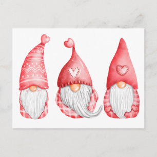 Cute Love Gnomes Valentines Holiday Carte postale