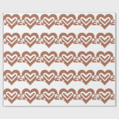 Cute Love Graphic Chocolate Brown Cadeaupapier (Vlak)