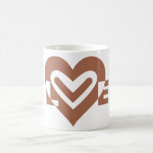 Cute Love Graphic Chocolate Brown Koffiemok (Center)