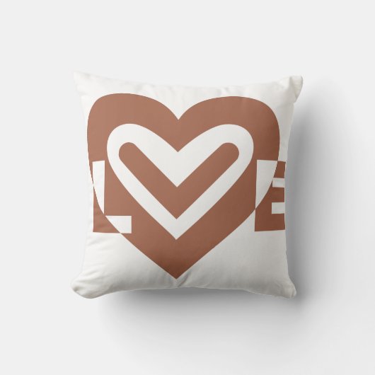 Cute Love Graphic Chocolate Brown Kussen (Voorkant)