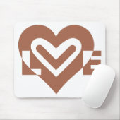 Cute Love Graphic Chocolate Brown Muismat (Met muis)