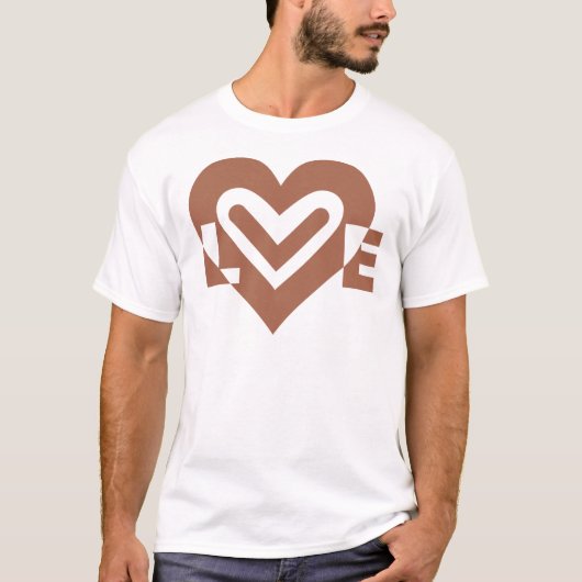Cute Love Graphic Chocolate Brown T-shirt (Voorkant)