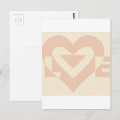 Cute Love Graphic, Cream Beige Briefkaart (Voorkant / Achterkant)