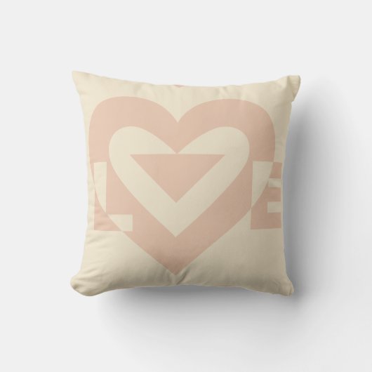 Cute Love Graphic, Cream Beige Kussen (Voorkant)