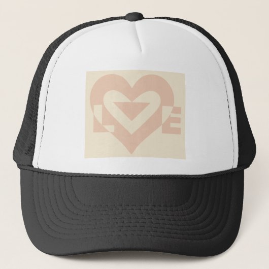 Cute Love Graphic, Cream Beige Trucker Pet (Voorkant)