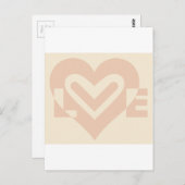 Cute Love Graphic in Beige Briefkaart (Voorkant / Achterkant)