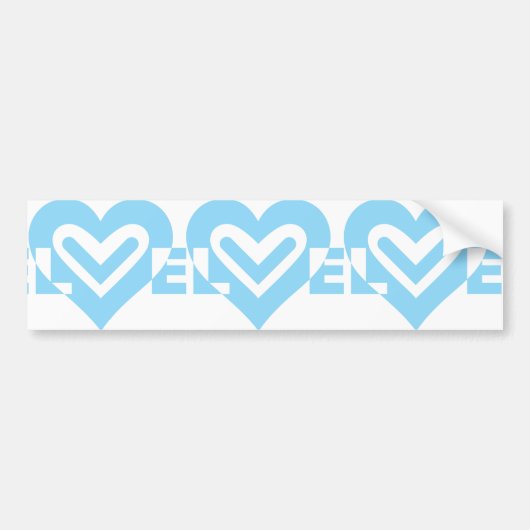 Cute Love Graphic in Blue Bumpersticker (Voorkant)