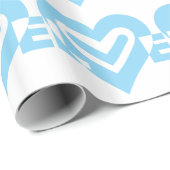 Cute Love Graphic in Blue Cadeaupapier (Rol Hoek)