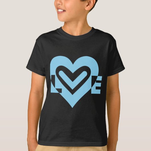 Cute Love Graphic in Blue T-shirt (Voorkant)