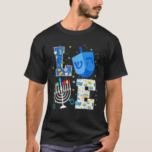Cute Love Hanukkah Decorations Dreidel Menorah Cha T-shirt