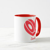 Cute Love Heart Coffee Mug (Devant droit)