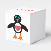 Cute Love Heart Penguin Custom Favor Box Bedankdoosjes (Voorkant Zijde)